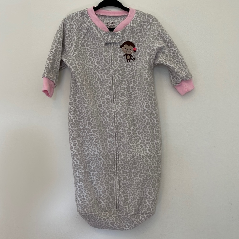Fleece zip up baby sleep sack bag 0-9 months